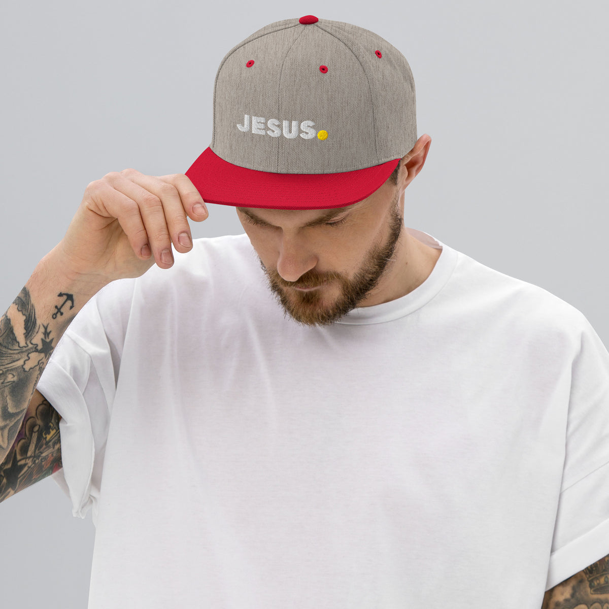 #Color_Heather Gray/Red
